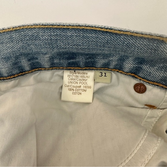 rag & bone Marilyn Distressed Straight Leg Raw Hem Crop Jeans Light Blue 31 NWT - Picture 15 of 15